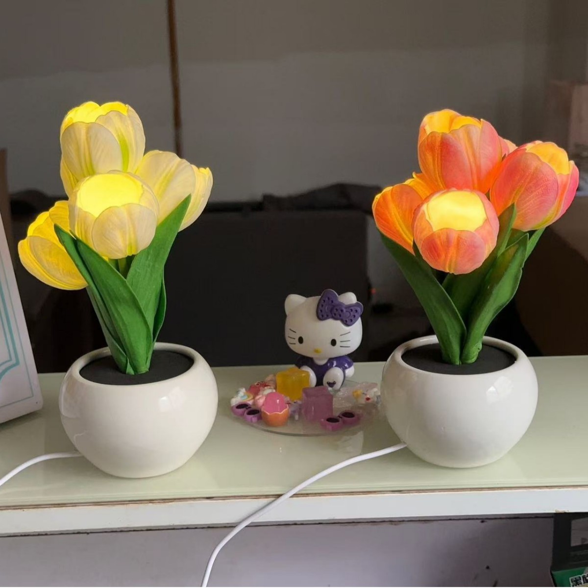 5 Safe Gift Tulip Night Light Bedroom Bedside Sleep Popular Atmosphere Decoration Creative Female Table Lamp