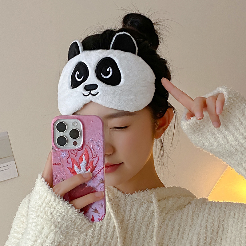 Picture of New Panda ins Eye Mask Autumn and Winter Eye Mask Plush Cute Women's Eye Mask Headwear Sleep Special Eye Mask Wholesale