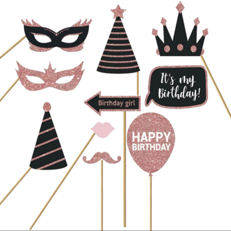 Picture of Cross-border Explosions Wedding Birthday Party Decoration Funny Game Hat Lips Beard Graduation Photo Props