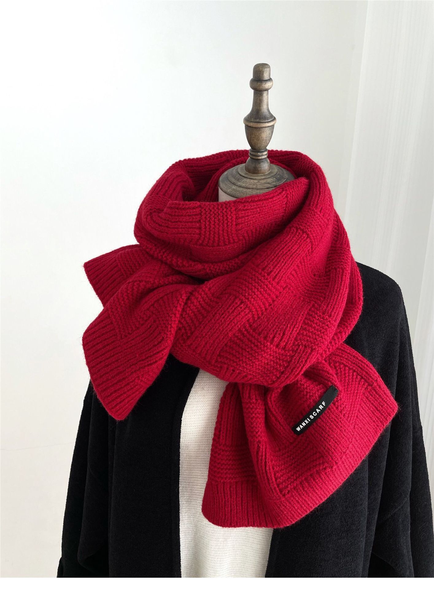 Picture of Douyin Live New Large Checkerboard Knitted Scarf Women's Korean Style Autumn and Winter Easiest for Match Color Block Plaid Warm Scarf