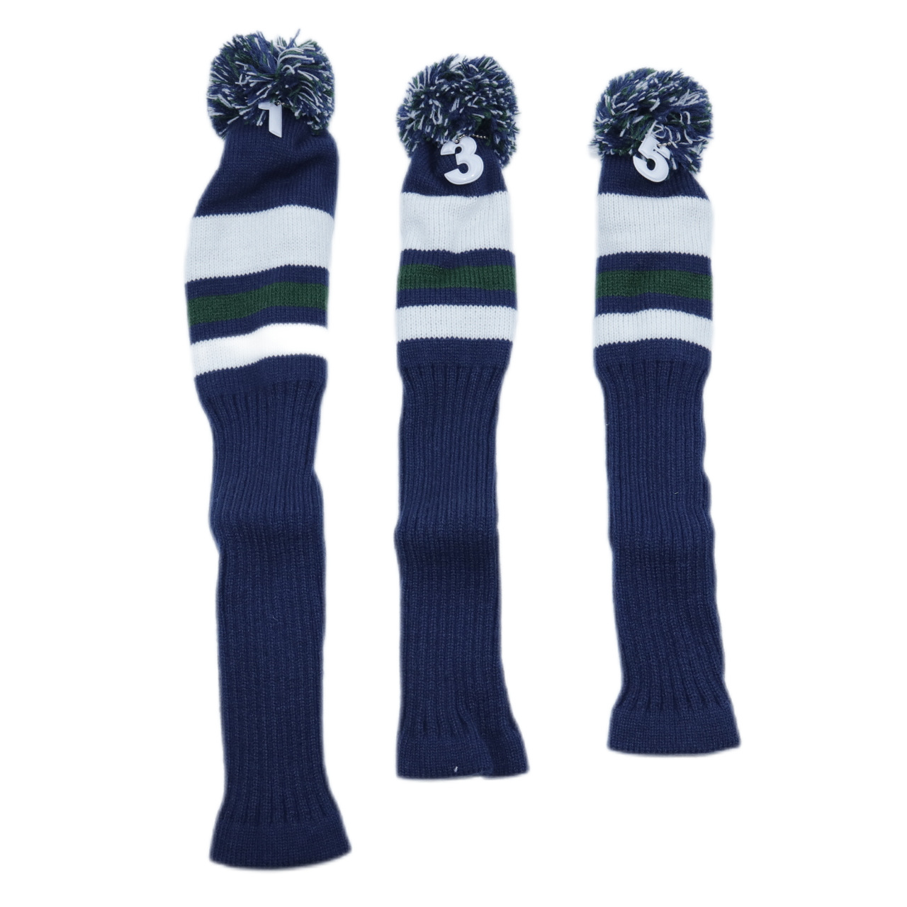 Golf Wood 135 Knitted Wool 3-point Set Xizang Blue No. 1 Wood/fairway Wood Knitted Protective Cover