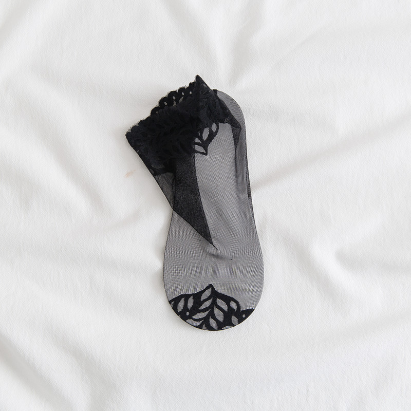 Picture of New lace short socks thin cotton mid-tube stockings spring and summer sweat-absorbent non-slip invisible boat socks ladies socks