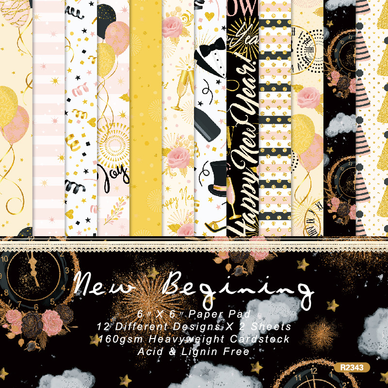 DIY album scrapbook Journal material paper card making Background Paper 6-inch single-sided pattern paper R2343