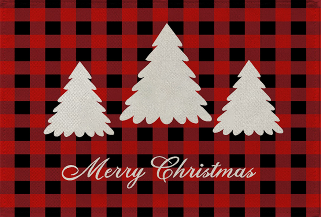 Picture of Christmas Placemat Scandinavian Style English Letter Napkin Western Restaurant Tablecloth Single Layer Linen Insulation Mat Table Mat