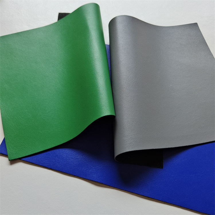 715 Guangzhou leather wool bottom fine grain leather fabric thin super soft leather sofa decorative artificial leather wholesale