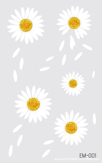 Picture of New Waterproof Sweat-proof Flower Tattoo Sticker Small Fresh Daisy Women's Face Arm Temporary Tattoo Sticker