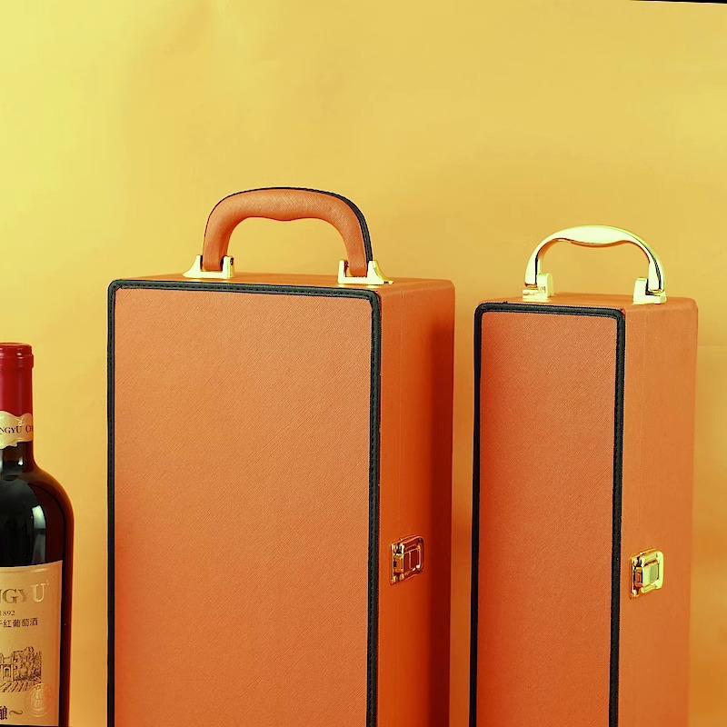 Picture of Spot Red Wine Packaging Gift Box Empty Box 2 Red Wine Gift Box Two Pieces Single Double Wine Box Wine Gift