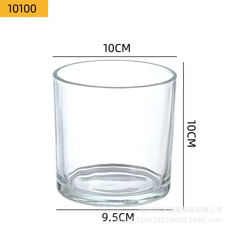 Picture of Transparent candle cup glass jar bedroom romantic Candlestick cup color frosted glass container aromatherapy empty cup with lid