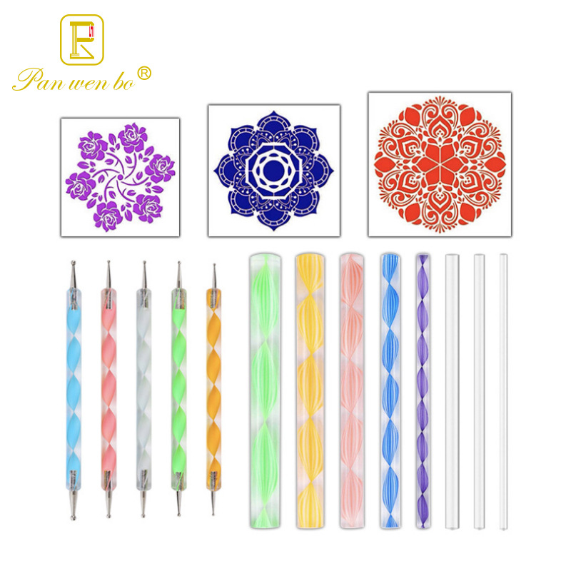 Cross-Border Mandala Embellished Hand-Made Tool 16-Piece Combination Set DIY Creative Acrylic Spiral Rod Mold