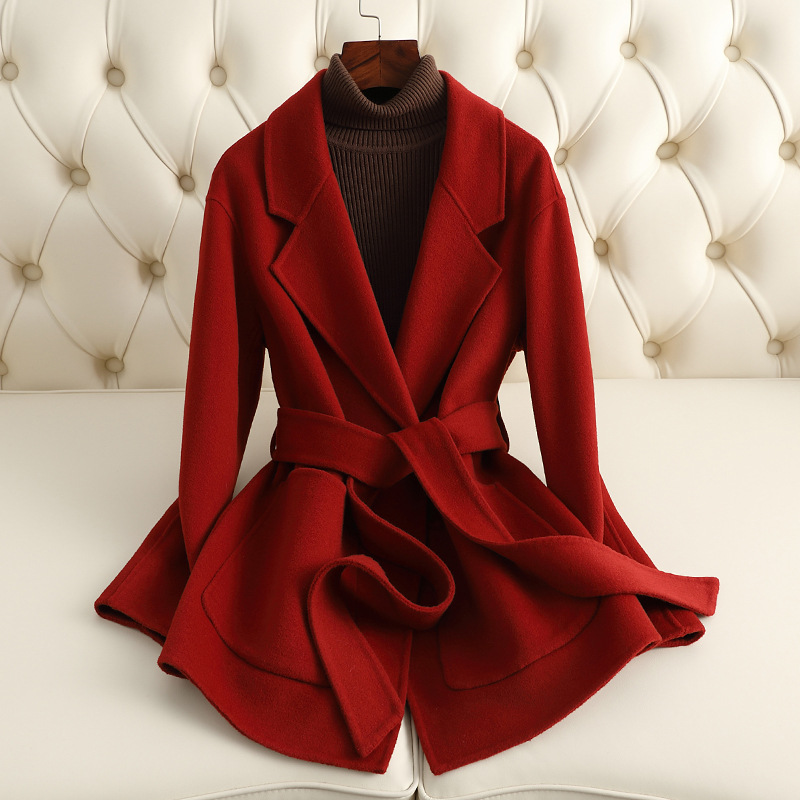 Picture of 『 Benefits』Autumn and Winter New Style Small Double-Sided Cashmere Outwear Women's Short Slim Slim Woolen Outwear for Women