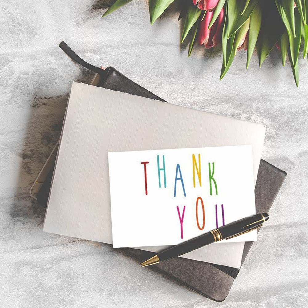 Picture of Cross-border wholesale White thank you card praise card thank you gift card packaging Kraft paper thank you card
