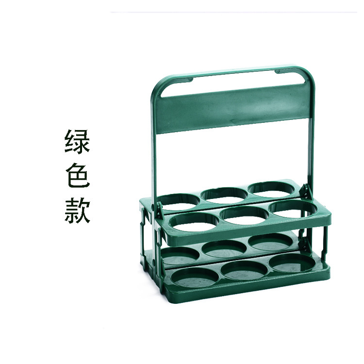 Picture of Wholesale beer plastic basket carrying blue foldable wine rack KTV6 bottle carrying frame red wine basket cup holder