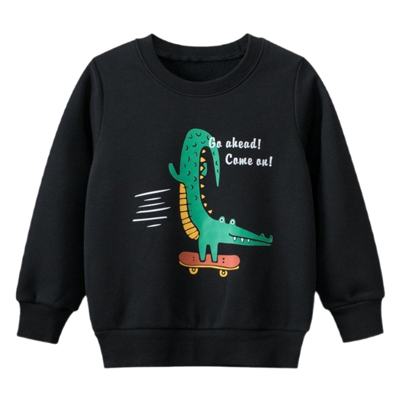 27kids brand children's clothing autumn and winter trendy children's sweater fleece-lined baby boys' clothes cross-border supply one-piece delivery