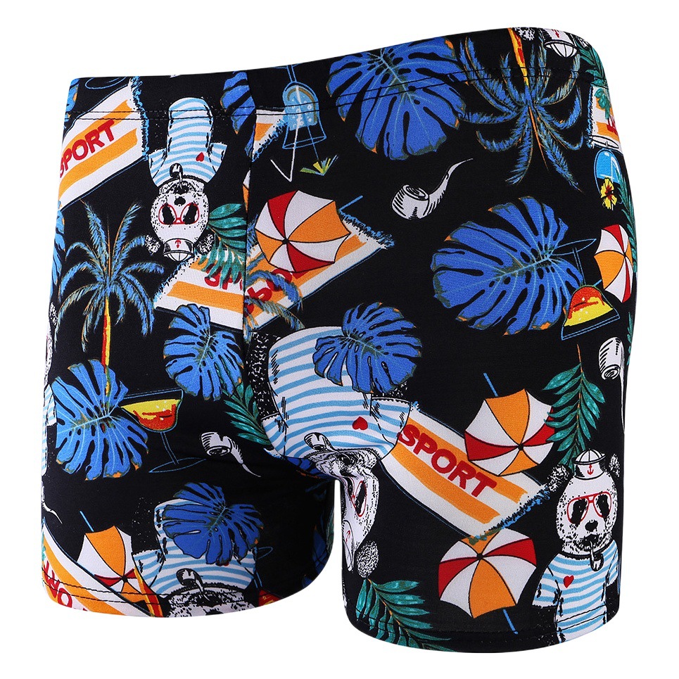 Swimming trunks men's anti-embarrassment swimsuit adult plus size quick-drying swimming trunks flat angle explosions men's hot spring shorts manufacturers