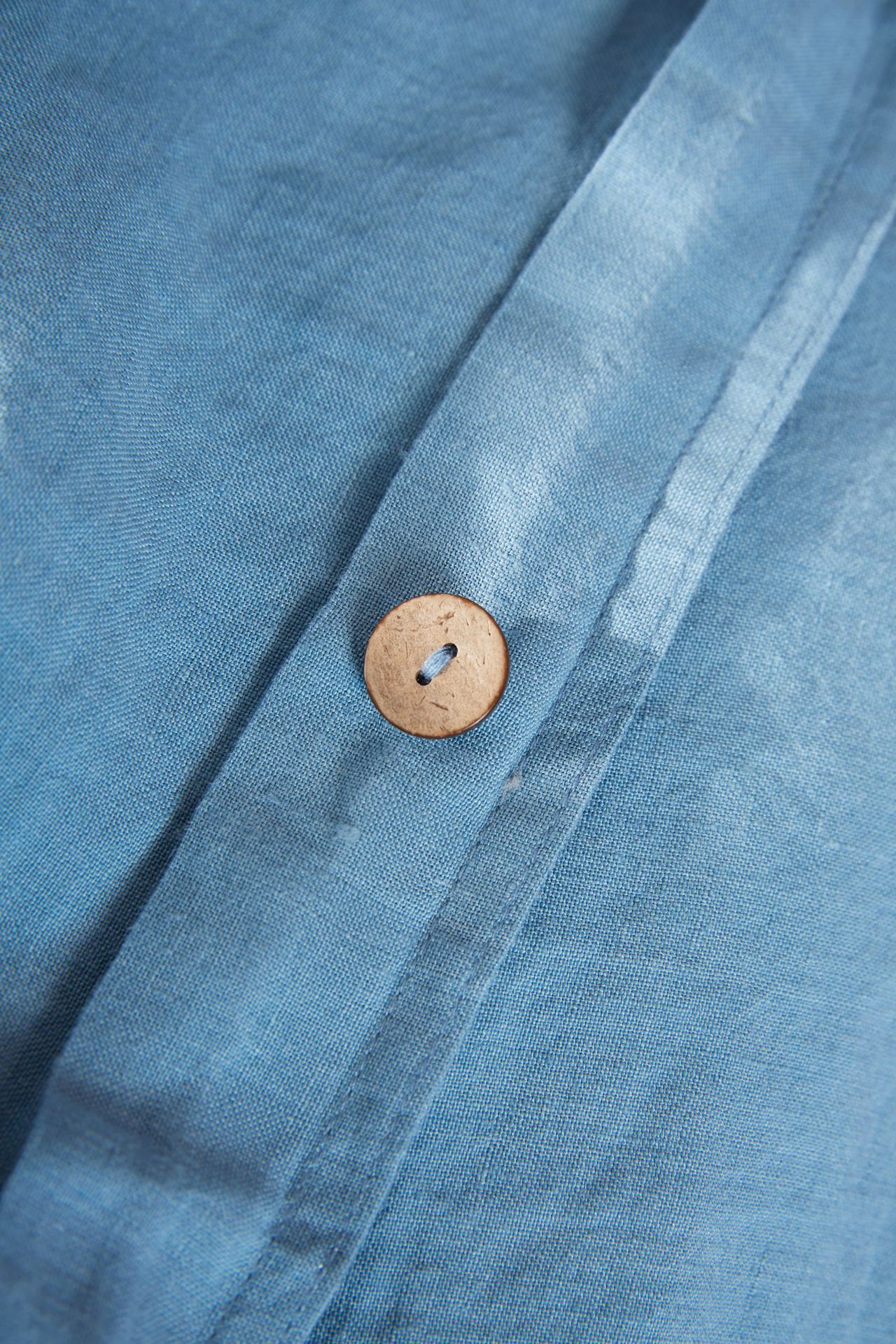 Picture of Linen Denim Blue Woven Wide Cloth French Linen Enzyme Washing Material Blue Linen Fabric Sand Washing Cloth