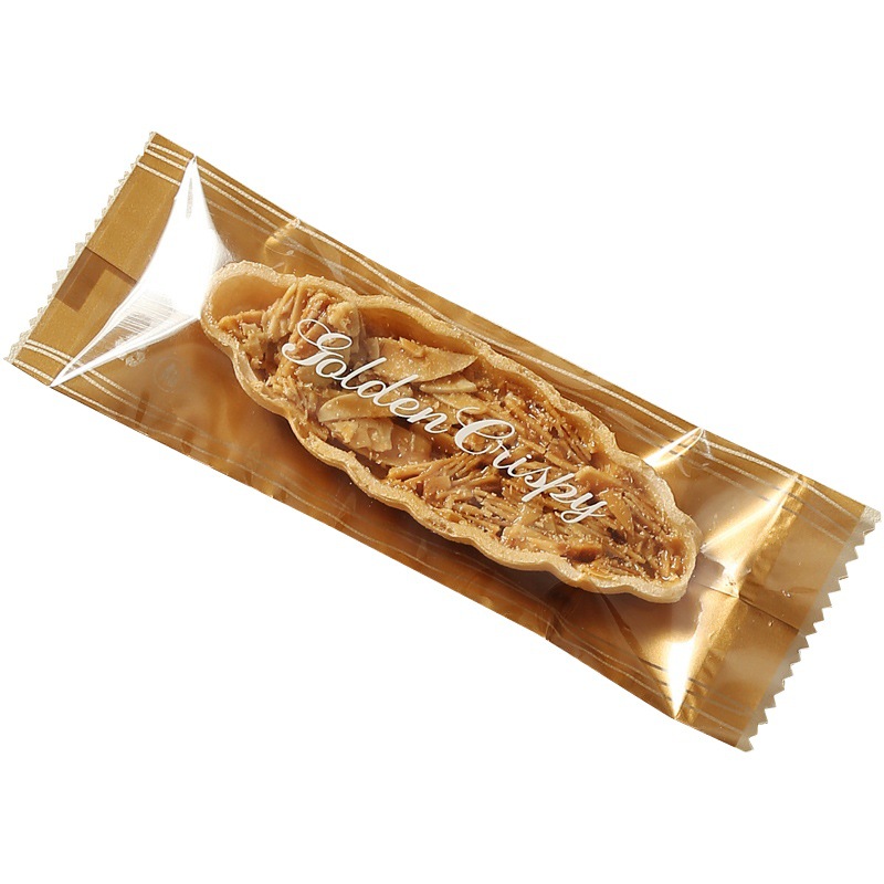 New thickened glutinous rice boat packaging bag transparent boat crisp packaging bag caramel almond crisp small leaf crisp machine seal bag