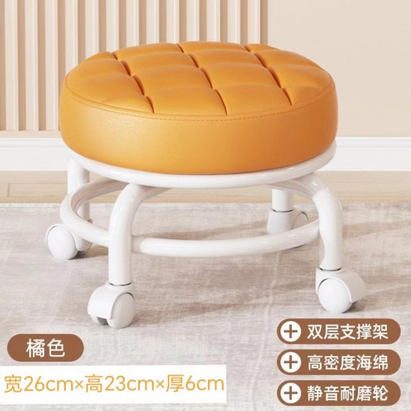 Picture of Acrylic pulley low stool, spinner wheel, children's home living room stool, foot mat, light luxury high-end chair, back chair