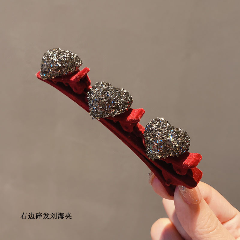Picture of 4 suit lazy double-layer braided flocking hairpin female hair accessories side clip spring and summer simple bangs clip duckbill clip