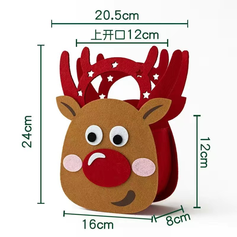 Picture of Christmas Niche Cartoon 3D Gift Bag Peace Fruit Felt Packaging Bag Custom Tote Gift Bag Gift Box