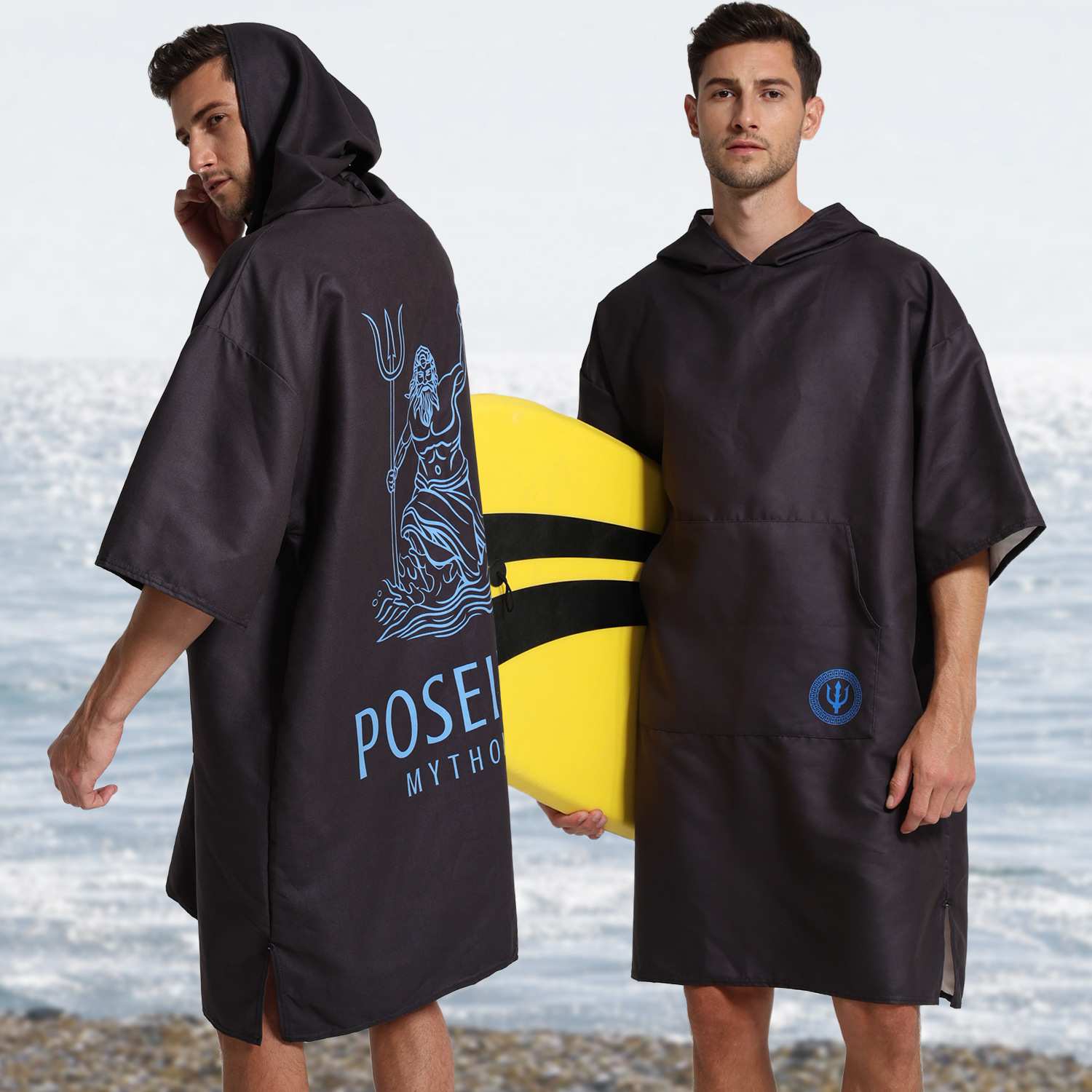 2025 New Amazon Quick-Drying Non-Sticky Sand with Pocket Sleeve Wearing Bath Towel Cloak Swimming Surf Changing Bathrobe
