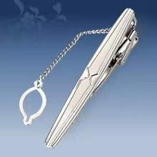 Picture of Metal tie clip men's suit chain 140 simple flower type business atmosphere with drill tie clip