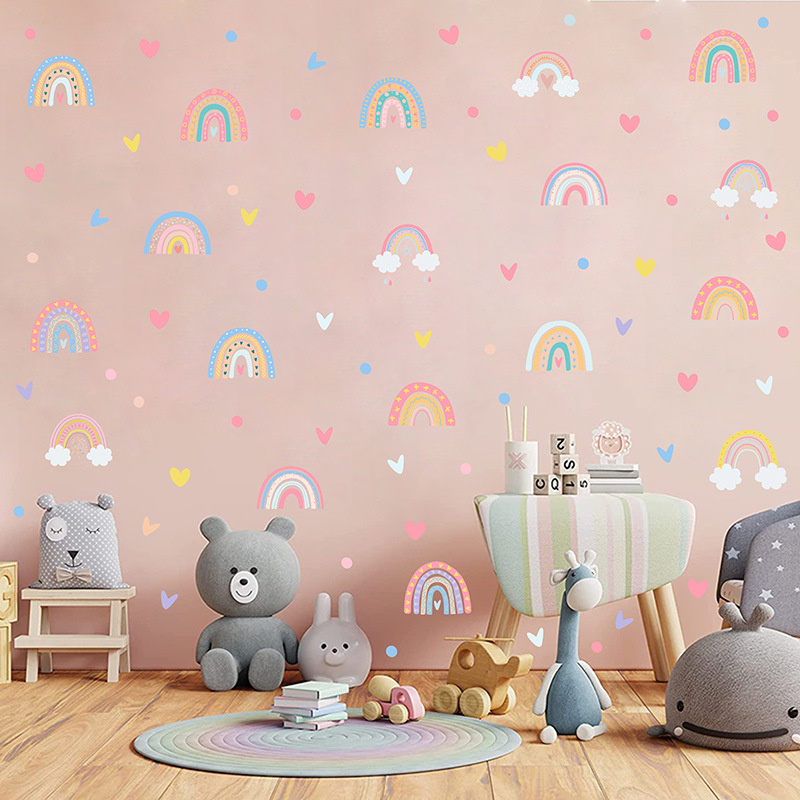 Picture of Cross Border Bohemian Rainbow Wall Stickers ins Children's Room Decoration Stickers Love bobo Dot Sticker