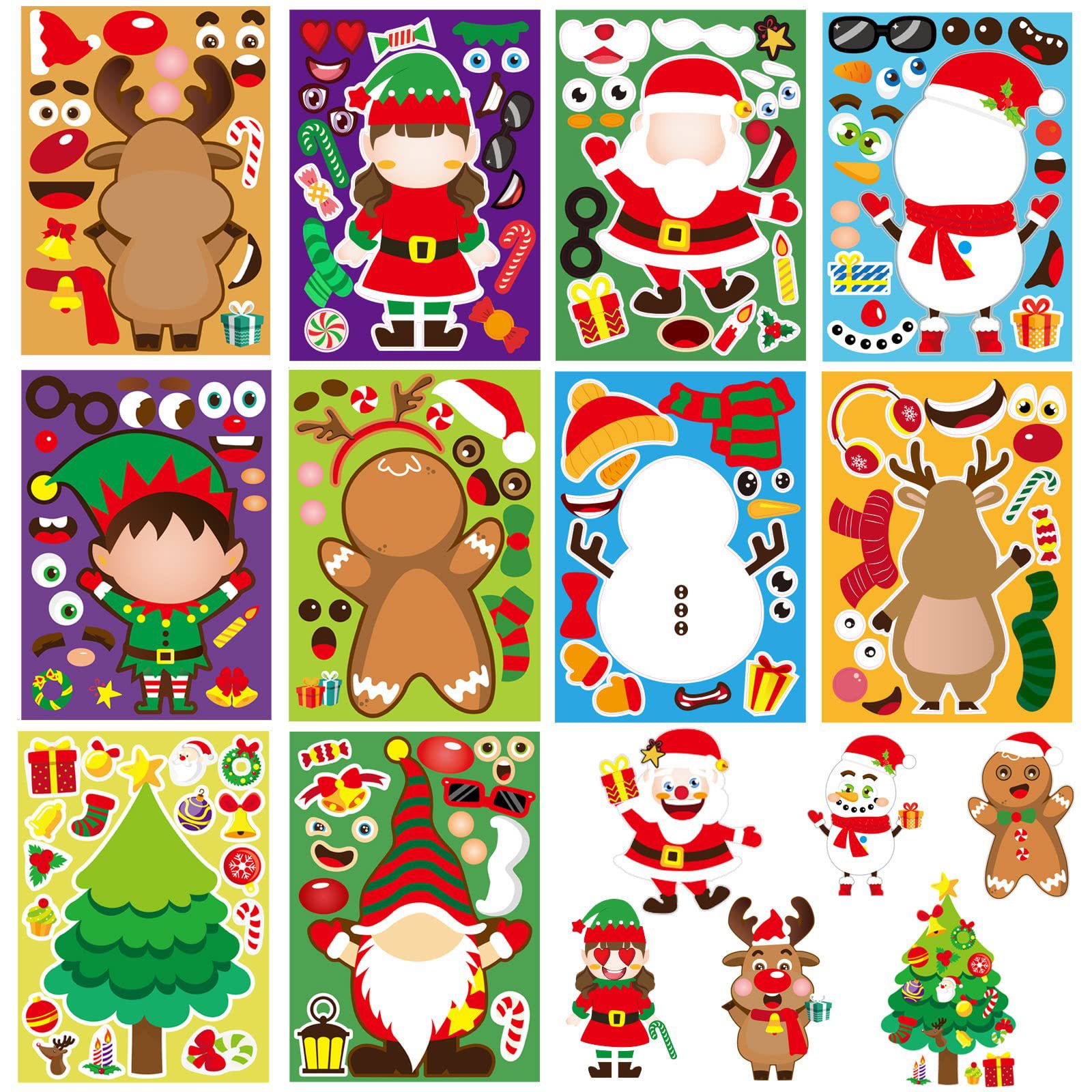 CM2304012 cross-border children Christmas DIY Santa Claus snowman puzzle hand account Cartoon creative stickers
