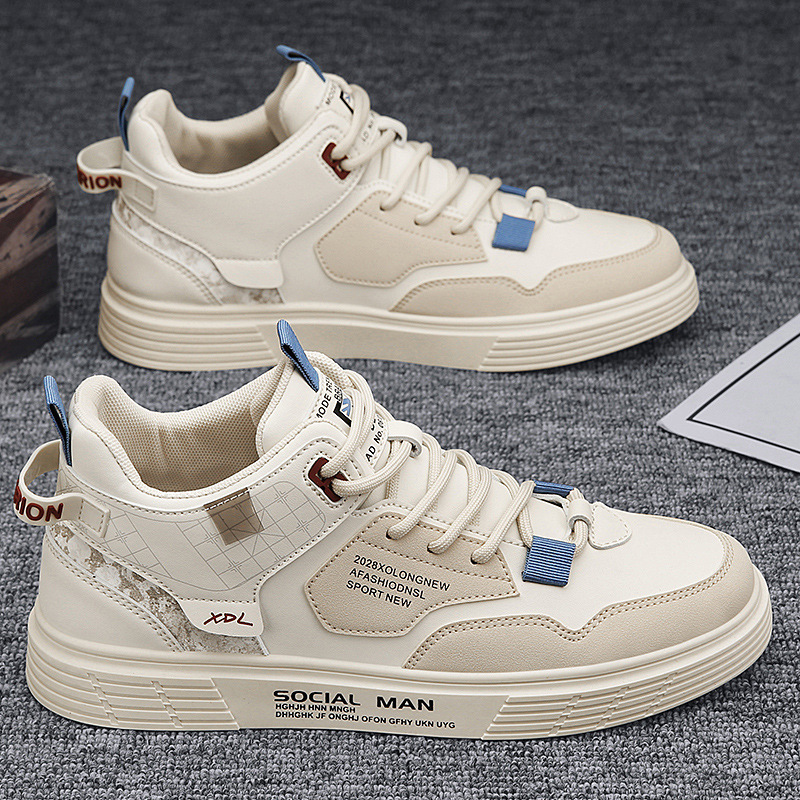 Canvas High-Top Autumn Men's Shoes 2025 New Autumn Sports Casual White Student Men's Sneakers Versatile Trendy Shoes