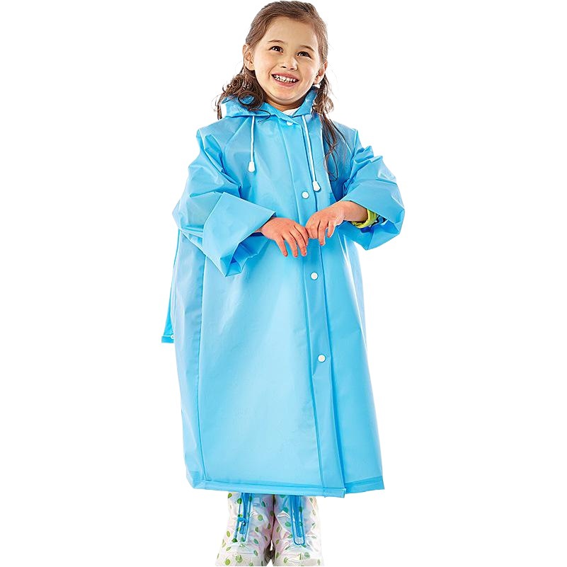 Children's Raincoat Wholesale Transparent Eva Boys and Girls Large Brim Student with Backpack Long Poncho with Logo Printable