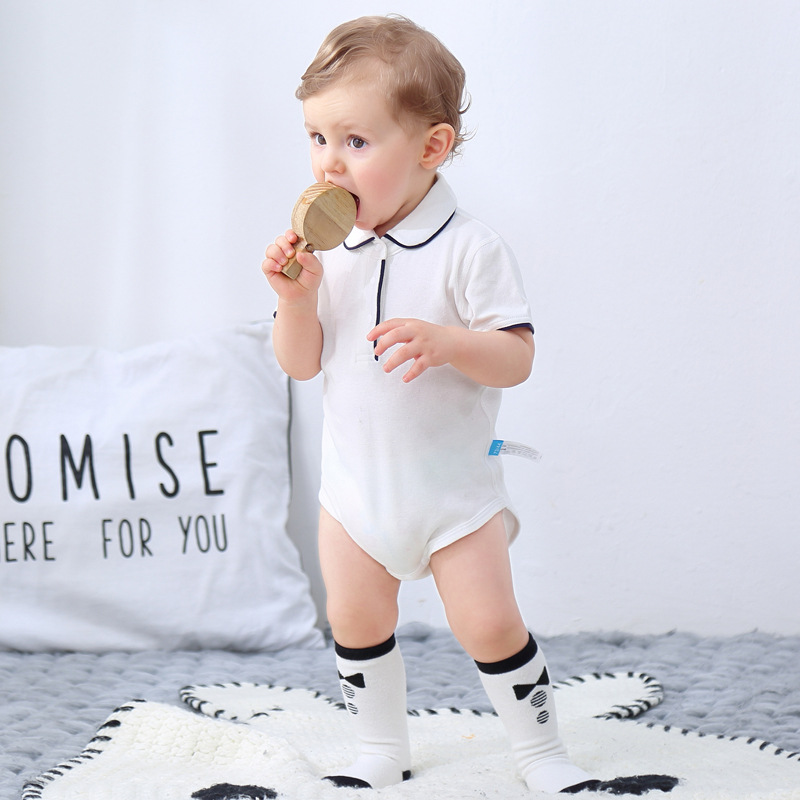 Picture of Baby Clothes Baby Clothes Baby Boy Short-Sleeved Jumpsuit Summer Triangle Harem Infant Clothing