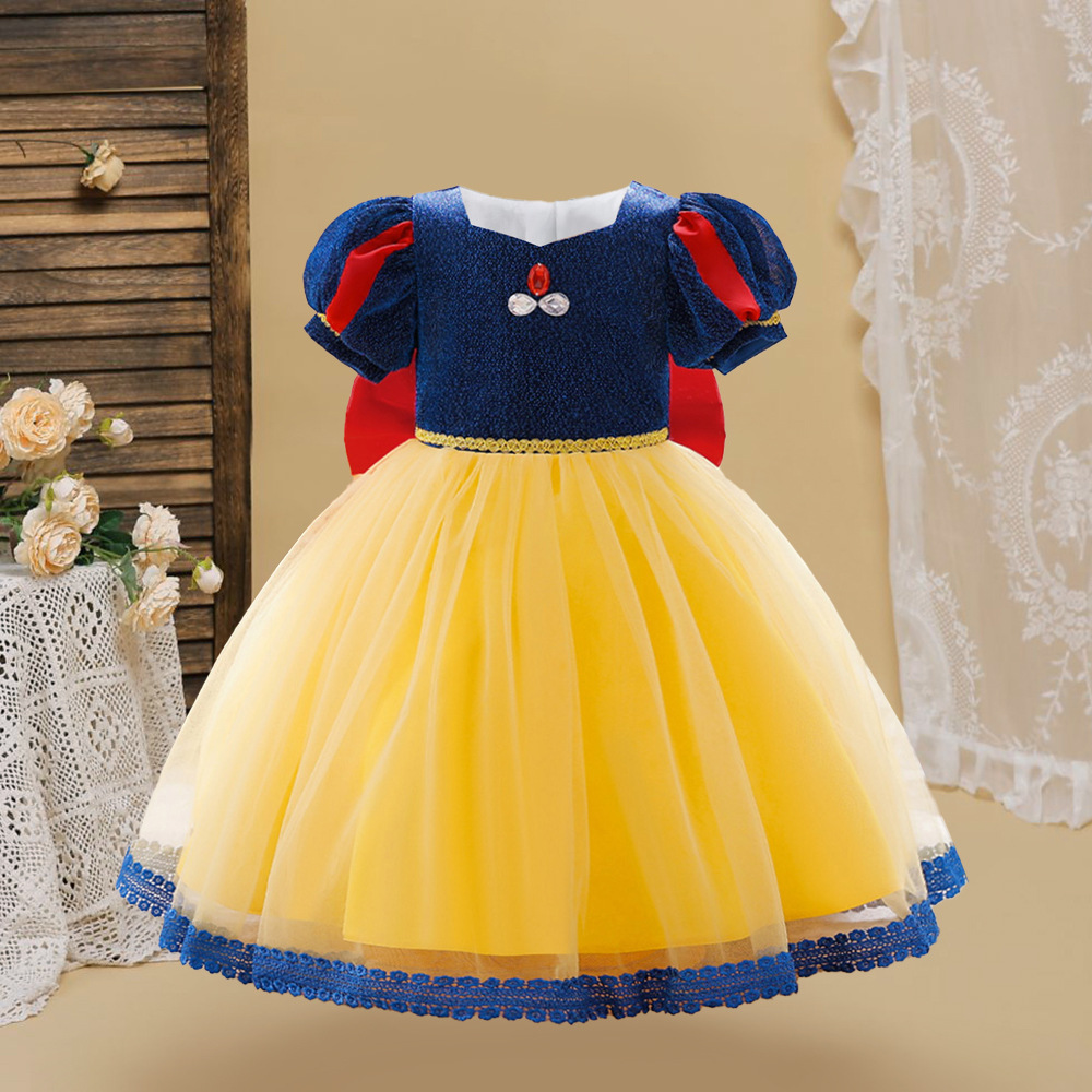 Cosplay Snow White Dress Export European and American New Puff Sleeve Tutu Skirt Halloween Performance Clothing for Women