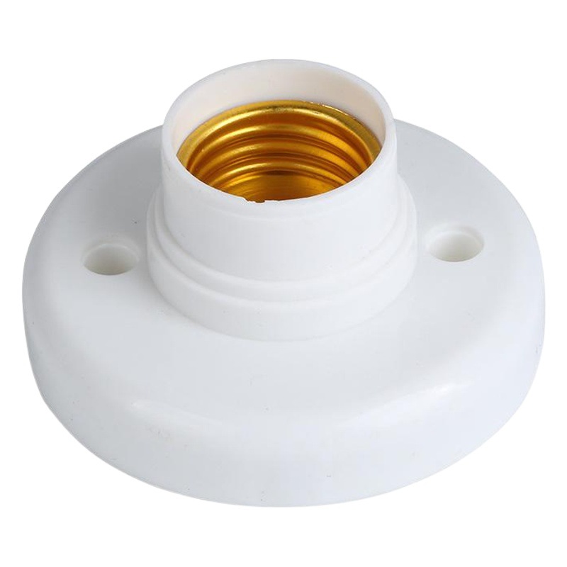 Surface-Mounted Pp Plastic E27 Screw Lamp Holder Led Flat Lamp Accessory Wholesale Lamp Stand E27 Universal