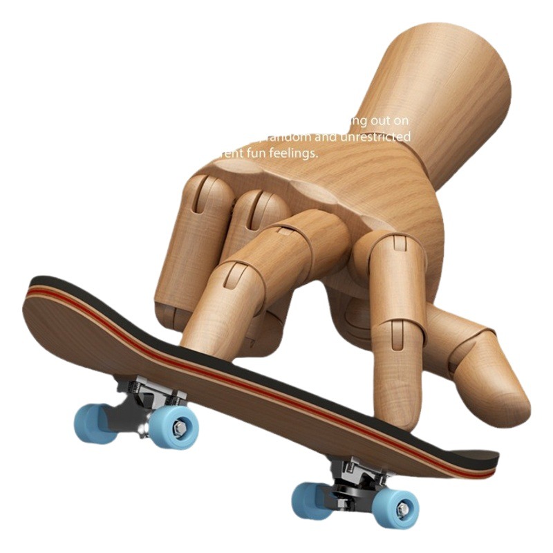Picture of Finger Skateboard Professional Maple Double Rocker Creative Mini Fingertip Skateboard Sports Bearing Wheel Palm Skateboard