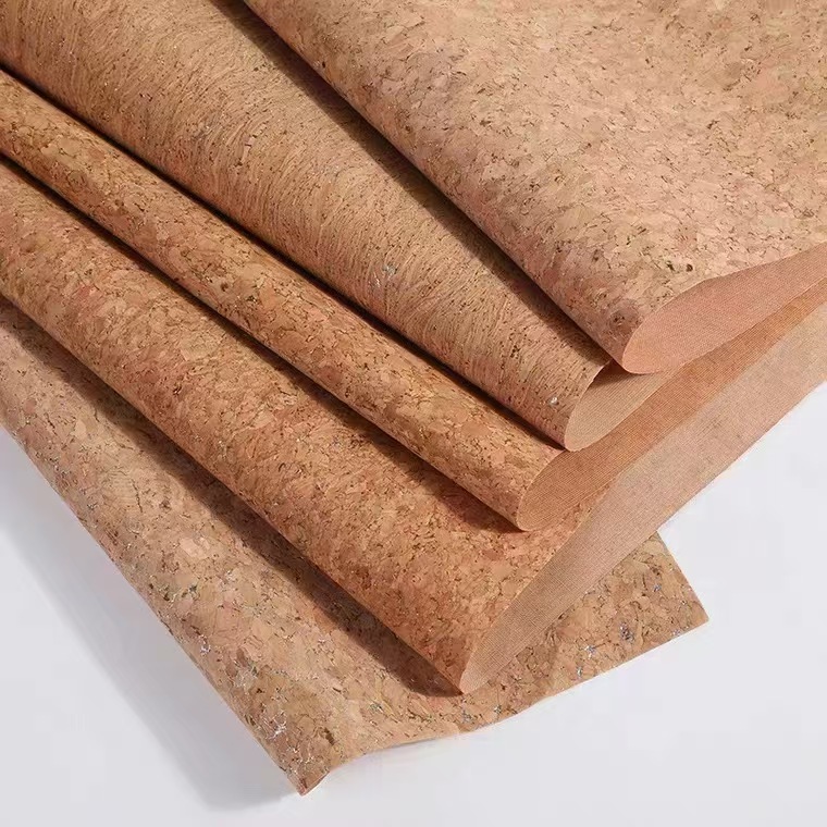 Cork Leather Shoe Material Fabric Environmentally Friendly Cork Cloth Manufacturer Supplies Wear-Resistant Luggage Handbags Water Pine Cloth Hydrolysis-Resistant Cloth