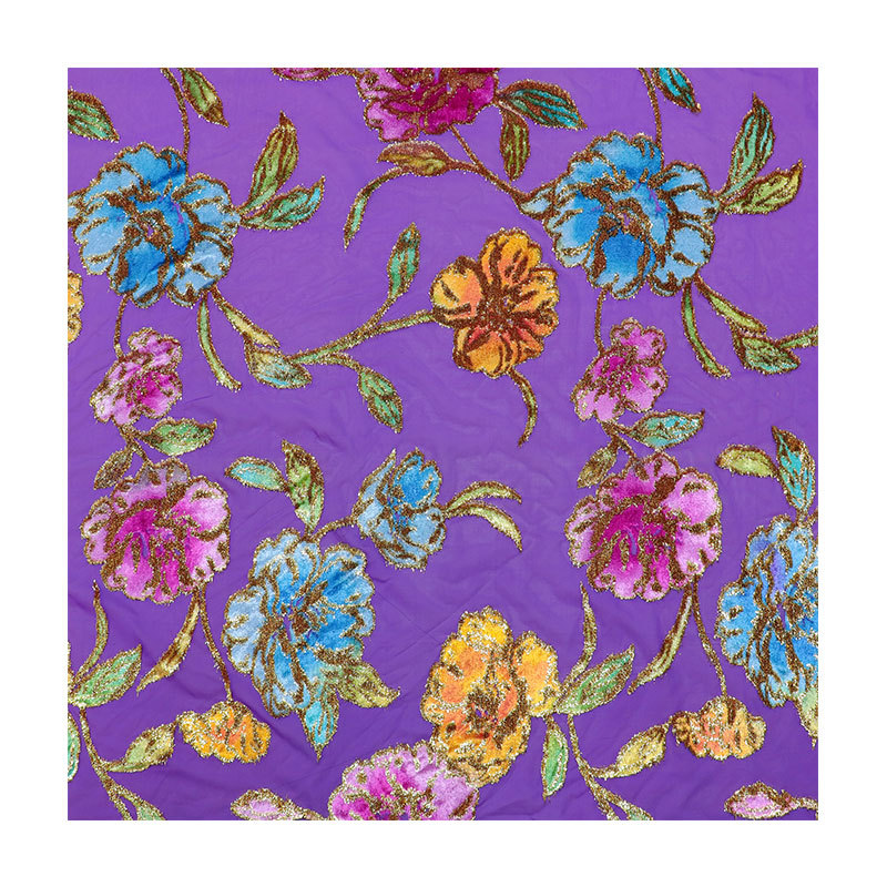 Picture of Factory Wholesale Direct Sales Woven Velvet Jacquard Positioning Hand-Painted Fabric High-Definition Dress Dress Cheongsam Fabric