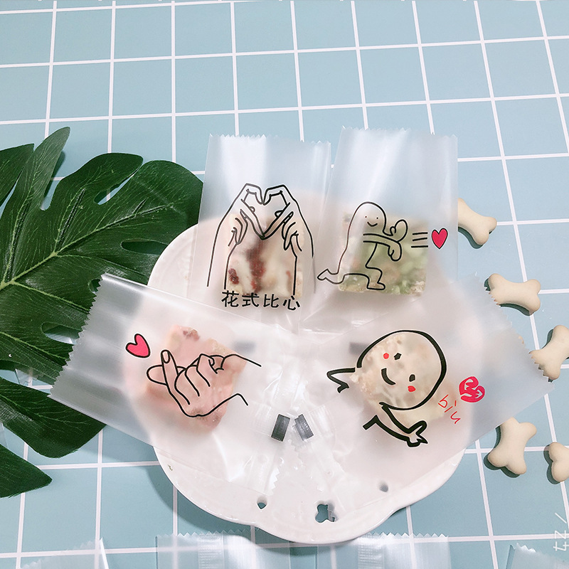 Factory wholesale internet celebrity Bixin new snowflake crisp packaging bag frosted beef biscuit bag baking machine sealing bag