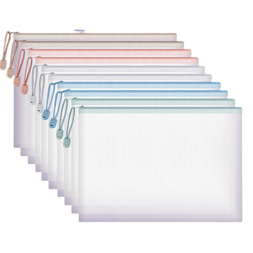Transparent a4 File Bag Extra Thick pvc Waterproof Large Capacity Grid Bag File Bag Molandi Macron Printable