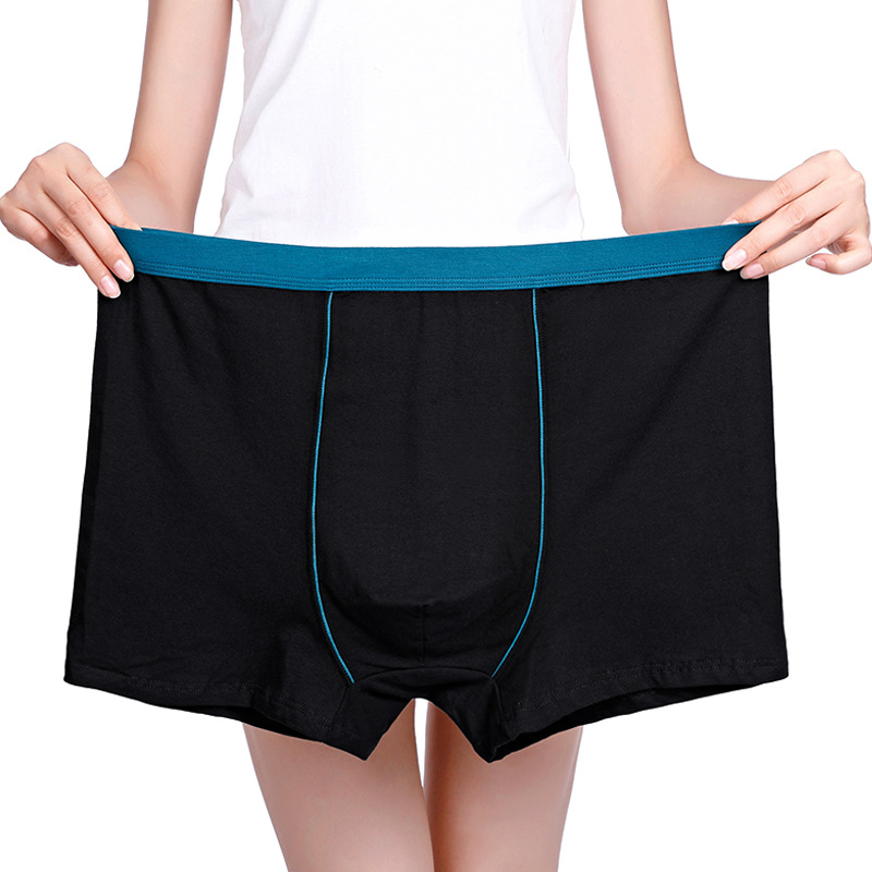 Picture of Men's cotton underwear plus size fat guy boxers breathable 3D seamless sexy youth cotton red boxers