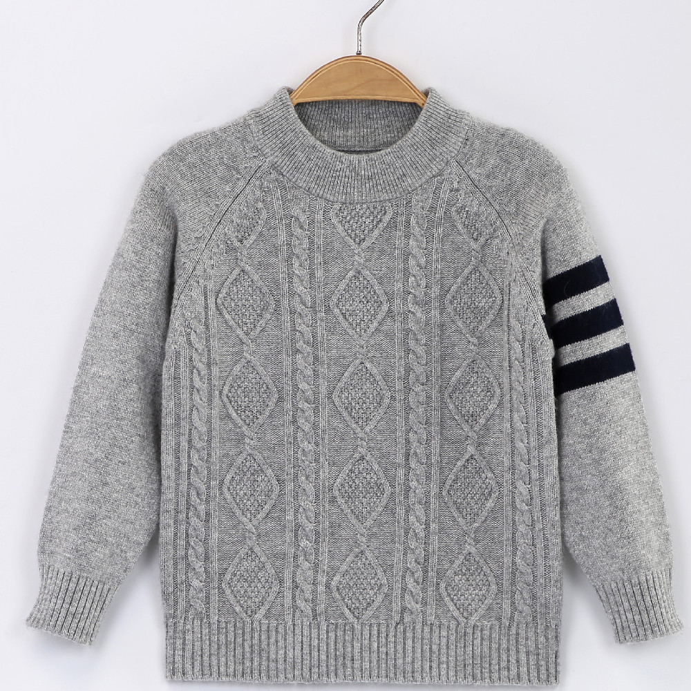 Picture of Factory wholesale children's cashmere sweater Korean version of the high collar cartoon knitted pullover boys baby base sweater girls