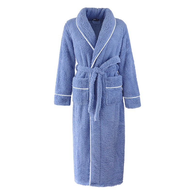 [2102 New] Thickened Long Cotton Velvet Couples Nightgown Men's Plus Size Plush Bathrobe Women