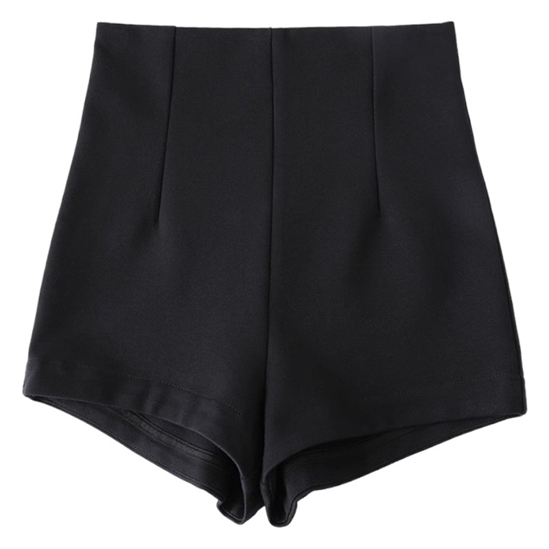 Black Sexy High Waist Design Sense Suit Shorts Women's Autumn and Winter 2025 Small fleece-lined Slimming High-end Sense Hot Pants