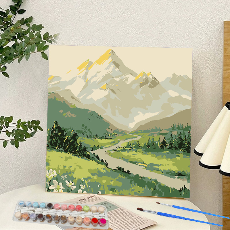 Picture of Digital oil painting landscape Dafen village hand-painted mathematical oil painting coloring painting oil painting flowers flower oil painting wholesale