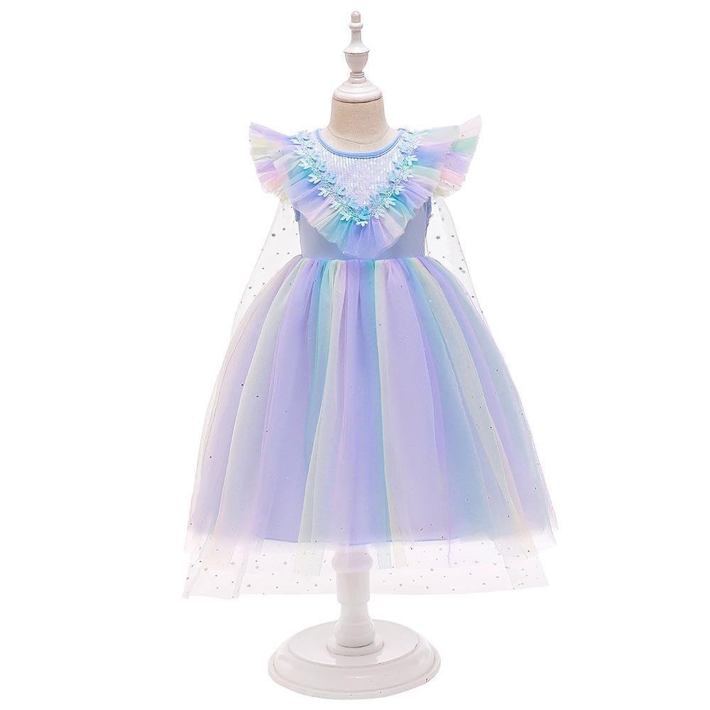 Picture of Frozen 2 Kidsren's Dress Princess Dress Girl Elsa Snowflake Dress Frozen Elsa Princess Style