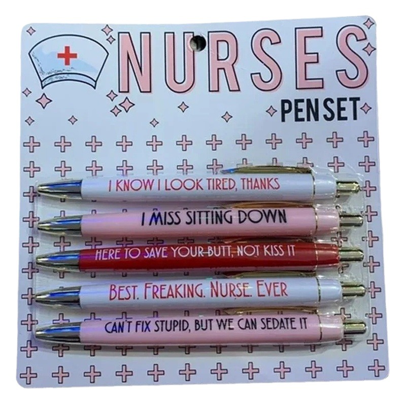 Funny Nurses Pens Set nurse theme copywriting ballpoint pen Funny nurse press ballpoint pen