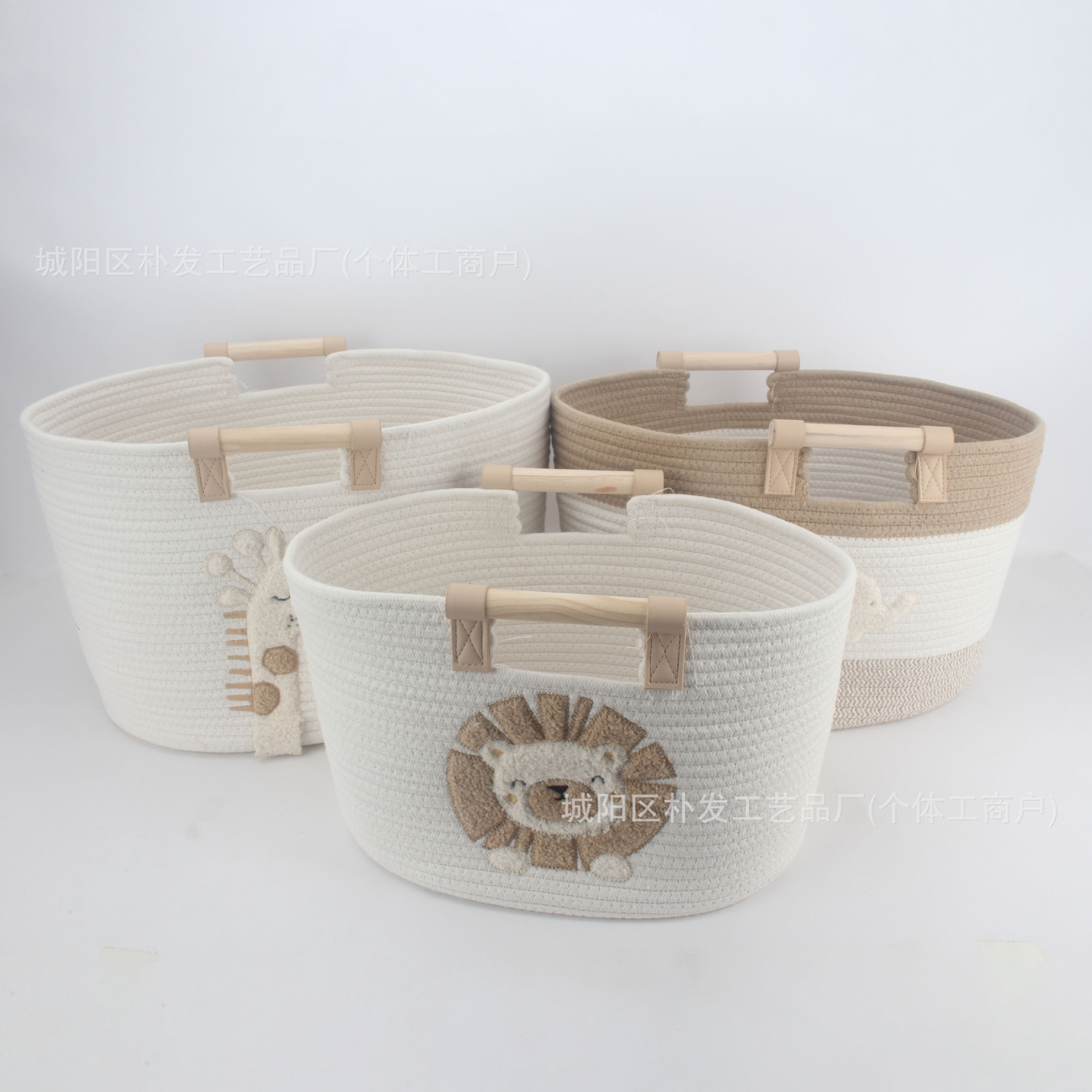 Amazon Foreign Trade Cartoon Cotton Woven Storage Basket Toy Snacks Dirty Clothes Basket Living Room Desktop Sundries Storage Basket