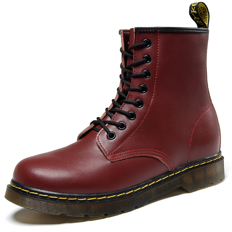 Cross-border Explosions Martin Boots Men's British Casual Fashion High-top Shoes Genuine Leather Couple Workwear Boots Big Toe Leather Shoes