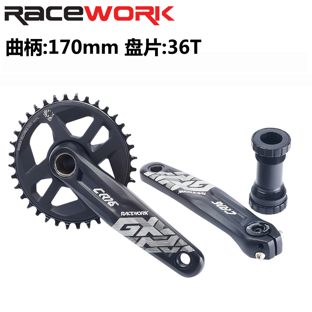 Picture of Racework Gx Mountain Bike Crankset 170mm 36t Bicycle Crank Hollow Integrated Single Disc with Central Shaft