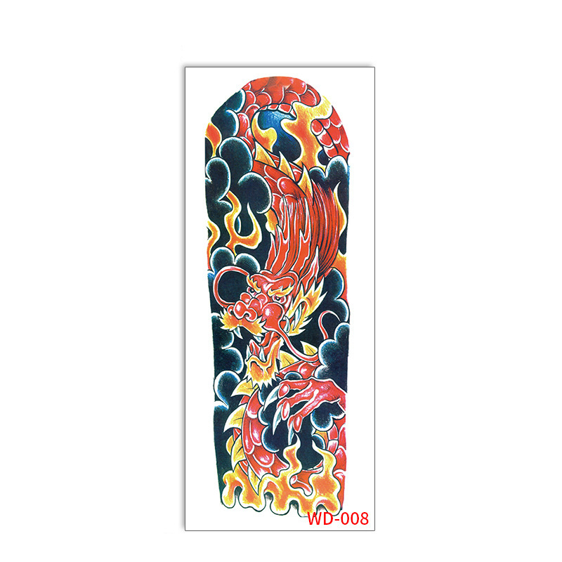 Picture of Full Arm Tattoo Sticker Cross-border New Waterproof Sweat Simulation Cross Buddha Black and White Colorful Personality Full Arm Temporary Tattoo