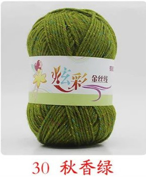 Picture of Acrylic plus color silk thread three color wool bright silk acrylic thread handmade DIY line cross-border foreign trade supply manufacturers wholesale
