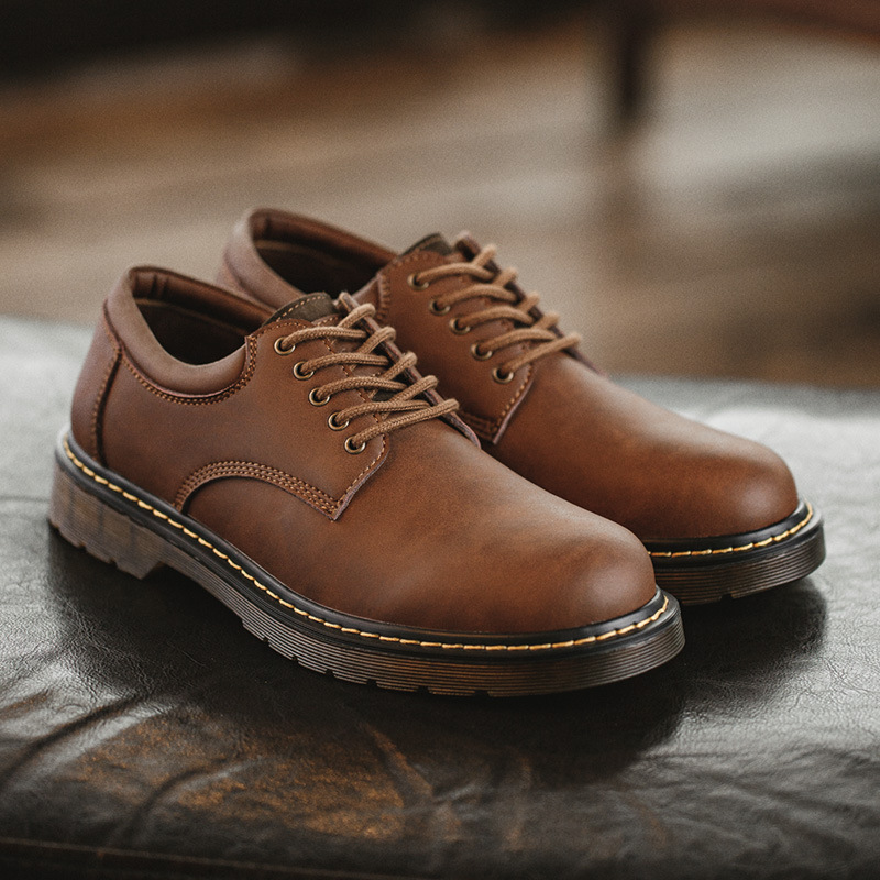 Madden Men's Shoes Spring and Autumn Men's New Casual Leather Shoes Trendy Big Toe Trendy Shoes Men's British Style Low-Top Work Shoes